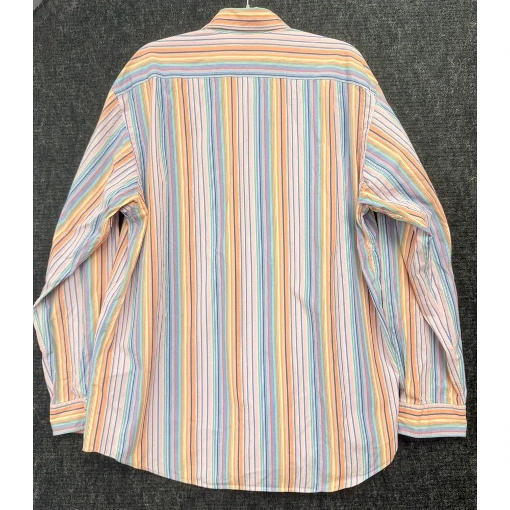 POLO RALPH LAUREN Westerton Button Front Casual Dress Shirt Striped Mens L
